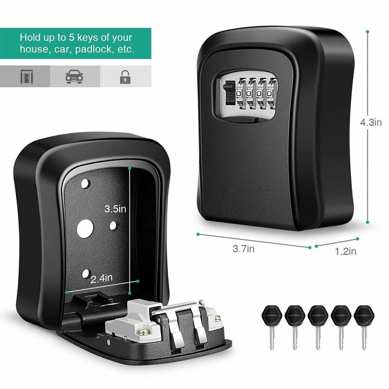 Multifunctional Wall Mounted 4-Digit Combination Key Storage Lock Boxes for House/car Keys