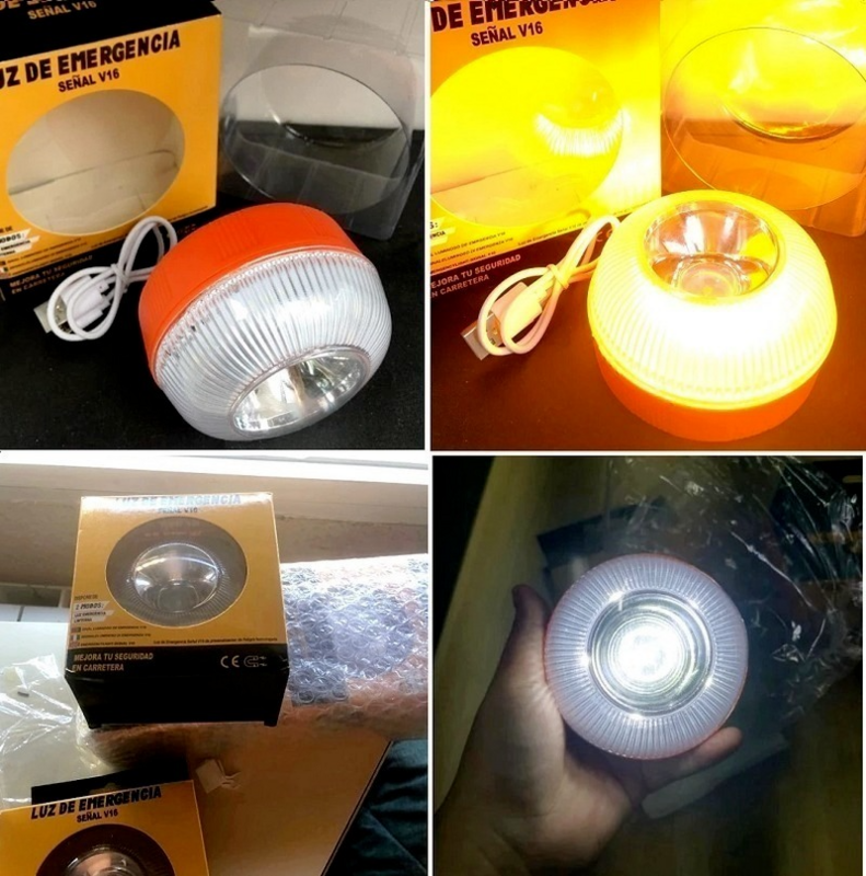 Recarregável LED Car Emergency Light, V16 Lanterna, Indução Magnética Strobe Light, Estrada Acidente Lâmpada, Beacon Acessório de Segurança