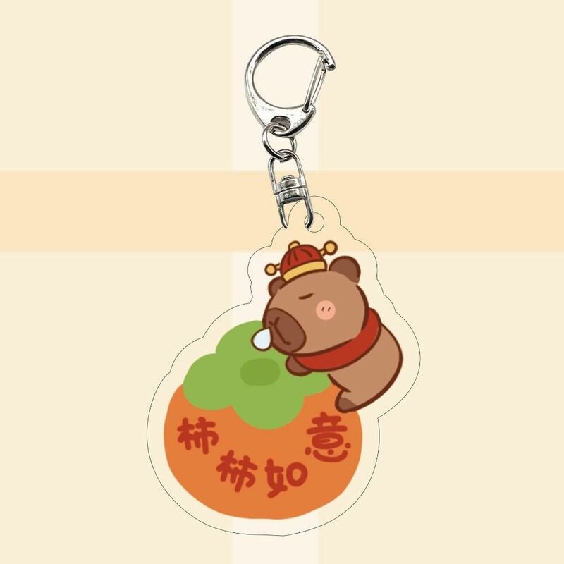 Capybara gantungan kunci akrilik Capybara, perhiasan liontin Kapibara uniseks lucu kreatif tas gantung anak anjing lucu