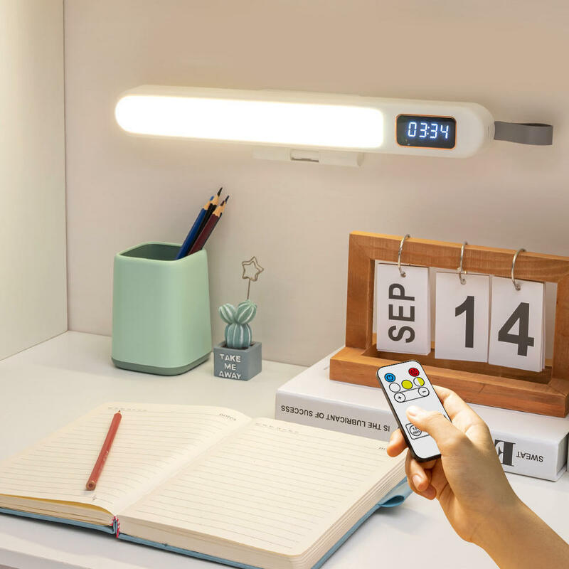 Lampada da tavolo con orologio lampada da tavolo luce di lettura intelligente USB studio magnetico luce per ufficio lampada da comodino per bambini camera da letto ricaricabile