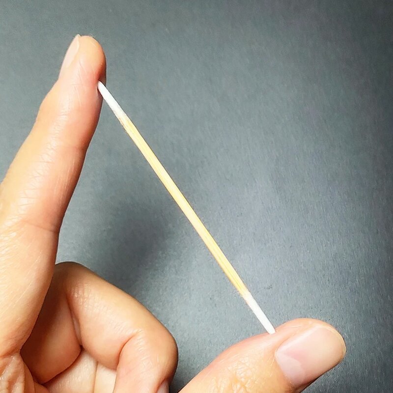 Microblading Cotton Swab with Wood Sticks Cotton Swabs Pointed Tip Dual-ended Cotton Tipped Applicator Makeup Remover(7mm)