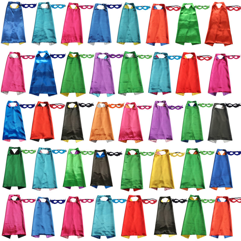 Kids Superhero Capes Plain Satin Solid Capes Boys Girls Birthday Party Favor Anime Cosplay