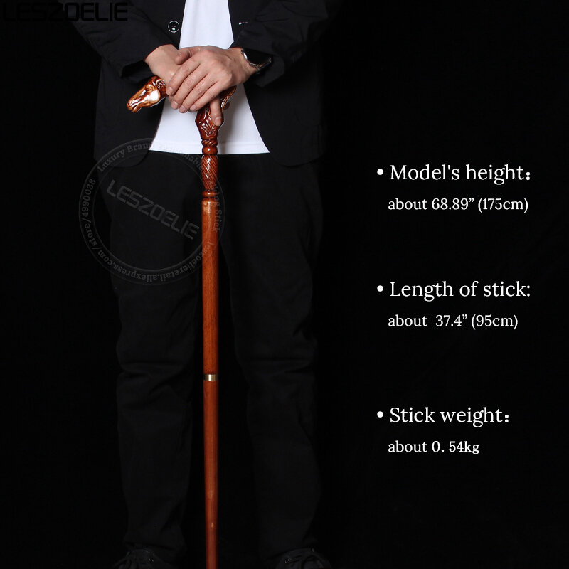 95cm Horse Handle German Beech Wooden Walking Stick Men Detachable Walking Canes Women Elegant Walking Sticks
