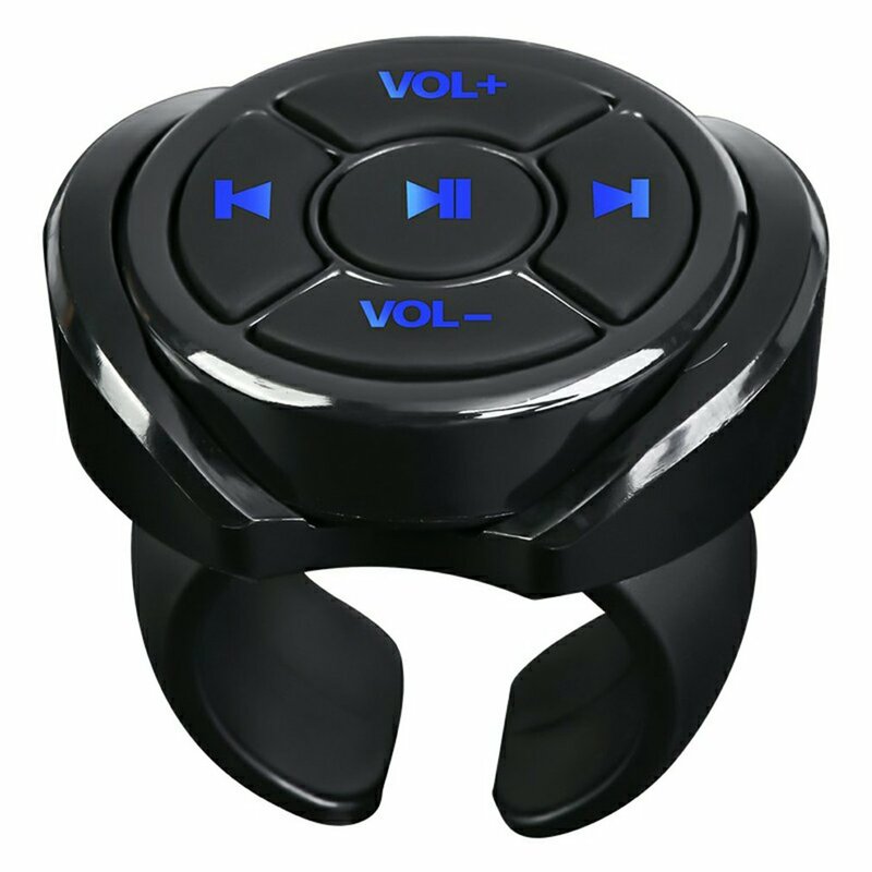 Pemutar Musik MP3 Nirkabel, Bluetooth Media Pintar Tombol Pengontrol Jarak Jauh Mobil Sepeda Motor Roda Kemudi Pemutar Musik untuk Ponsel IOS Android