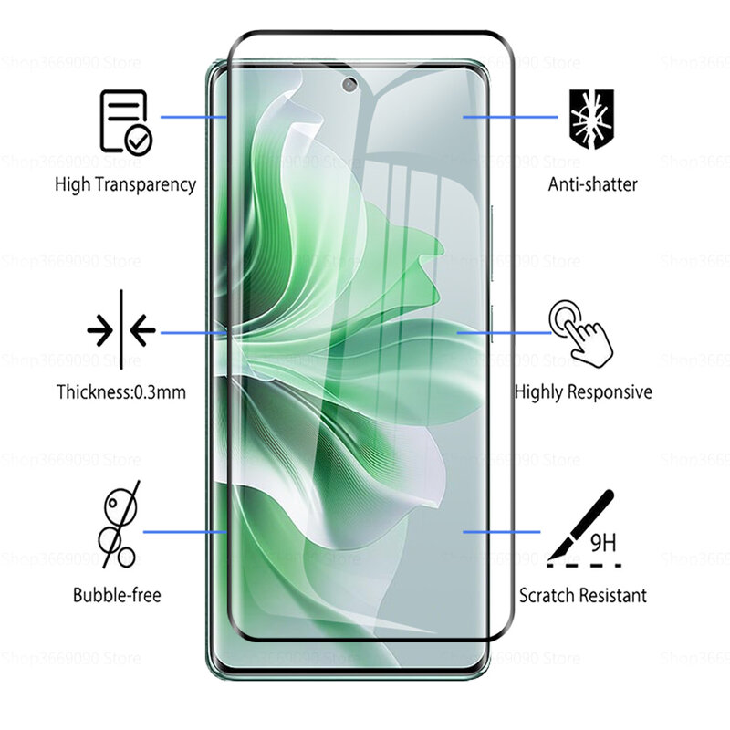 4in1 Opo Reno11 Pro Screen Protector 9D Curved Tempered Glass For Oppo Reno 11 Pro 11Pro Reno11Pro Camera Lens Protective Film