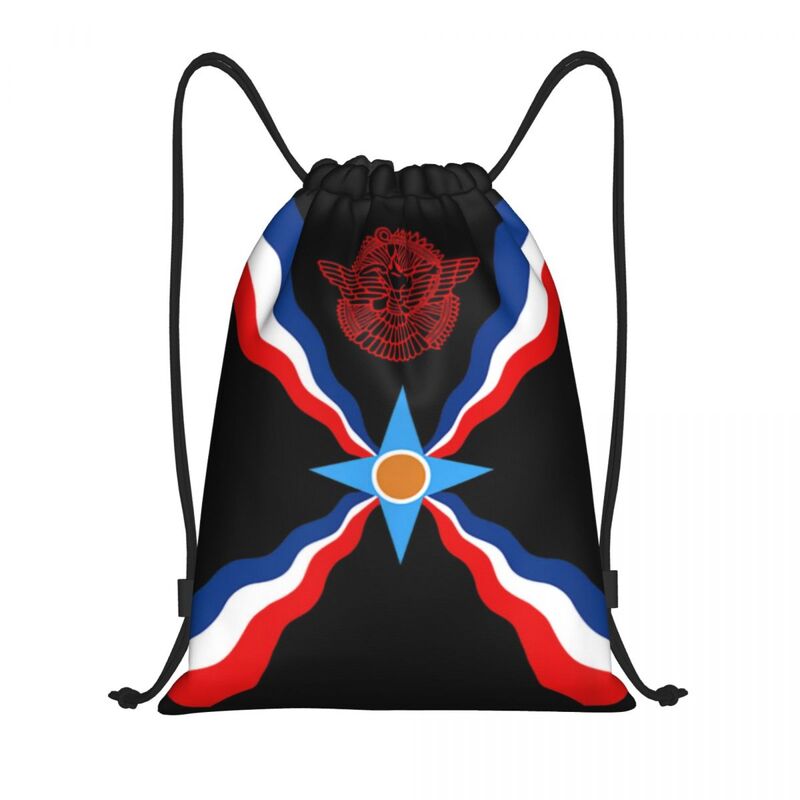 Syriac-mochila con cordón y Logo de la bandera Suryoyo para hombre y mujer, bolsa ligera para gimnasio, saco deportivo para viajar