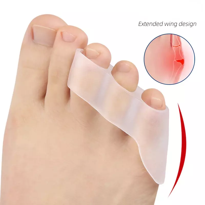 SEBS separador de tres agujeros para corrección y resistencia al desgaste, protección de superposición de dedo del pie, división interior de dedo del pie pequeño, Unisex