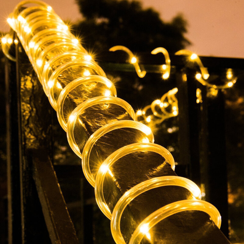 LED Tube Strip Lights 8 modalità di gioco telecomando batteria ghirlanda decorazione fai da te per esterni luci dell'albero del giardino di nozze di natale