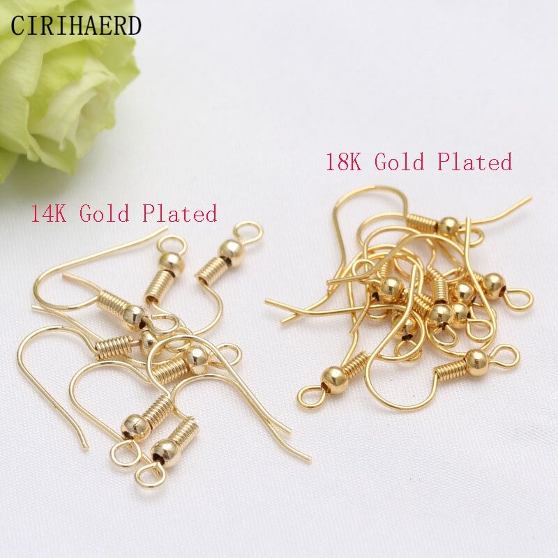 14K/18K Real Gold Plated Brass Jewelry Hooks Earring Making Supplies DIY Jewelry Accessories Earrings Findings Parts Wholesale