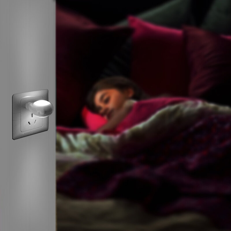 US Plug 4pcs Cute Mini Nightlight Auto Sensor Smart lighting Control Emergency Lamp LED Night Light Convenience For Baby Bedroom