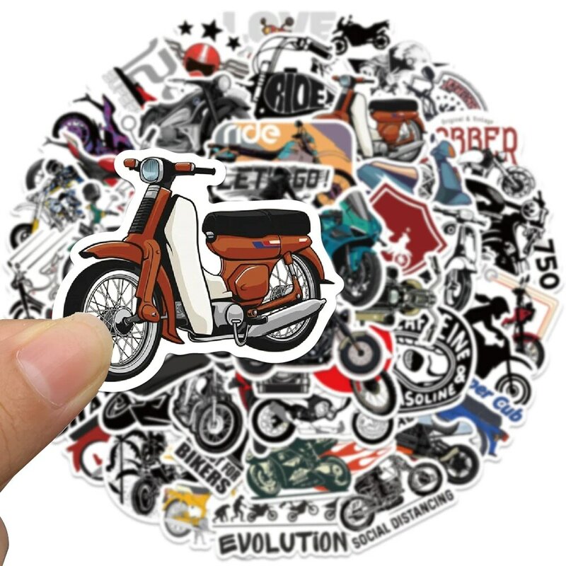 Стикеры мотоциклетные в стиле ретро, модные крутые наклейки для ноутбука, чемодана, скейтборда, велосипеда, автомобиля, шлема, скрапбукинга, граффити, 50 шт.