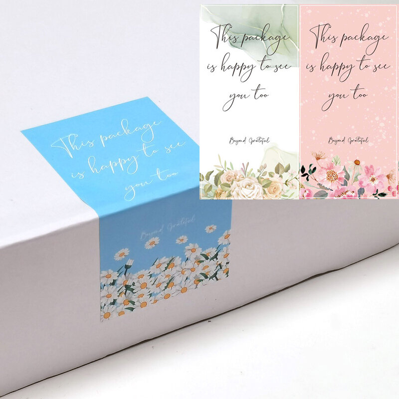 Etiquetas adhesivas de 5x10cm para embalaje de regalo, pegatinas de agradecimiento para decoración de negocios pequeños, 10-50 piezas
