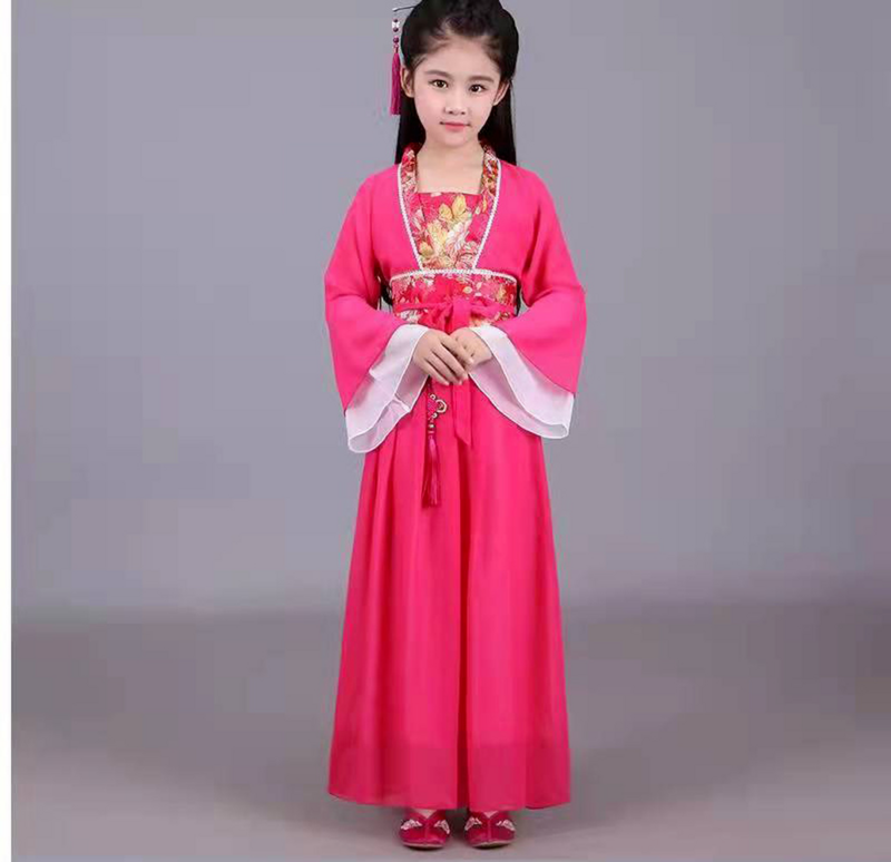 Vestido de princesa tradicional chinês para meninas, grande vestido de dança folclórica, fantasia de carnaval infantil, fada