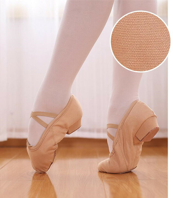 Sapatos de Dança do Ventre Lona Solada Macia, Ballet Adulto, Sapatos de Treinamento de Etiqueta Prática, Dança do Ventre