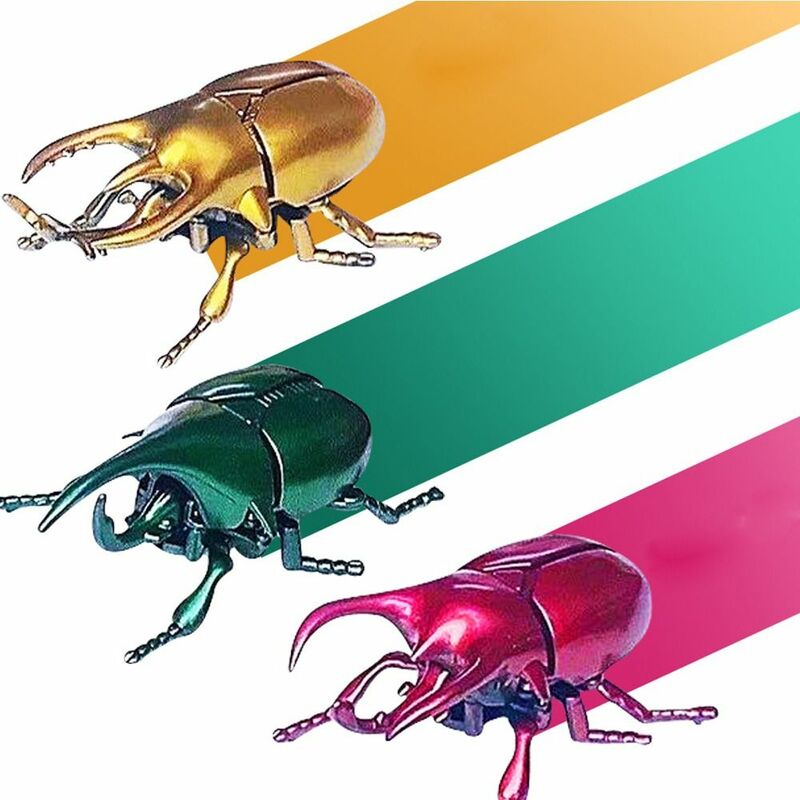 Kunststoff Zement Wind Up Käfer Spielzeug simuliert realistische Insekten figuren Gold/Grün knifflige Spielzeug Cartoon Kinder Geschenk