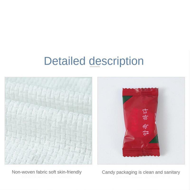 Mini Einweg komprimiertes Handtuch Baumwolle Gesichts tuch tragbare separate Verpackung Reise Süßigkeiten Vlies Reinigungs tuch Haushalt