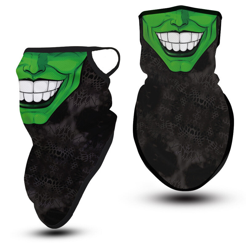 Maske Verhindern sich aalen in maske Radfahren Reiten maske Dreieck gesicht handtuch hängen ohren Uv schutz Outdoor produkte Clown muster