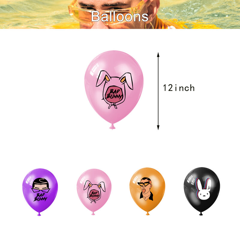 Zły króliczek dekoracje na imprezę urodzinową urodziny banery CakeTopper balony zły króliczek strona akcesoria wystrój