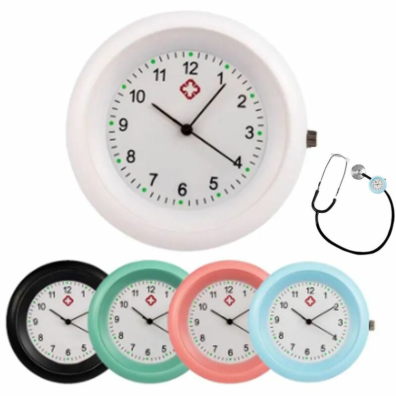 นาฬิกาหูฟังแพทย์ดีไซน์ใหม่ใสอ่านง่ายมีกระเป๋านาฬิกาทนทานกันน้ำอุปกรณ์เสริมสำหรับแพทย์คลินิกพนักงาน