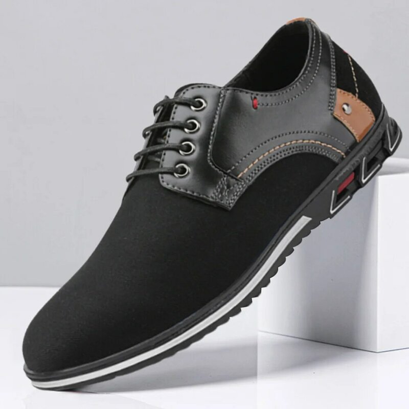 New Men Dress Shoes Classic Lace-up Leather Casual Business Men Shoes Italian Oxford Shoes for Men Black Flats Footwear Size 48