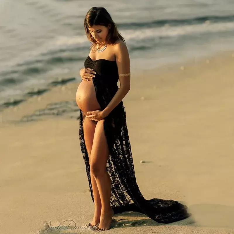 Платья для беременных реквизит для фотосъемки кружевное красивое платье для беременных для фотосъемки Сексуальное Женское Платье Макси без рукавов для беременных