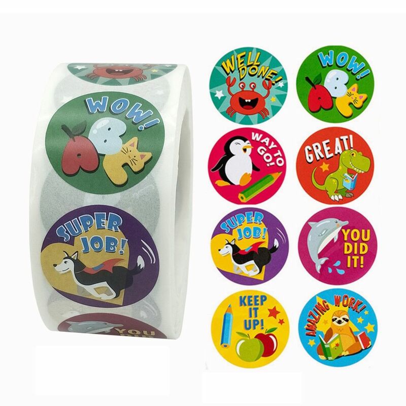 Baik dilakukan 500 buah/gulungan label untuk anak-anak Pendidikan Sekolah Guru perlengkapan stiker lembar perlengkapan sekolah stiker hadiah