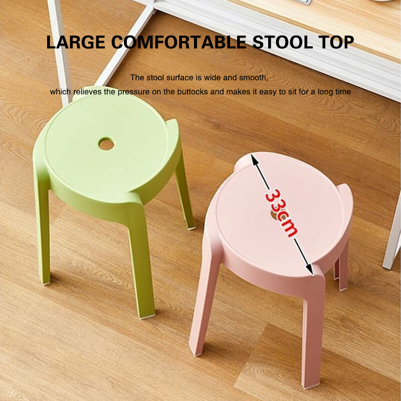Plastic Stool Thickened Household Adults Extra Thick Sturdy Stackable Modern Minimalist Dining Table Windmill Stool