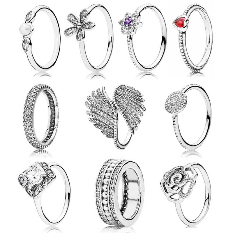 925 srebrny pierścionek 1:1 na zawsze podkreślają majestatyczne pióra promienna elegancja z pierścieniem dla kobiet