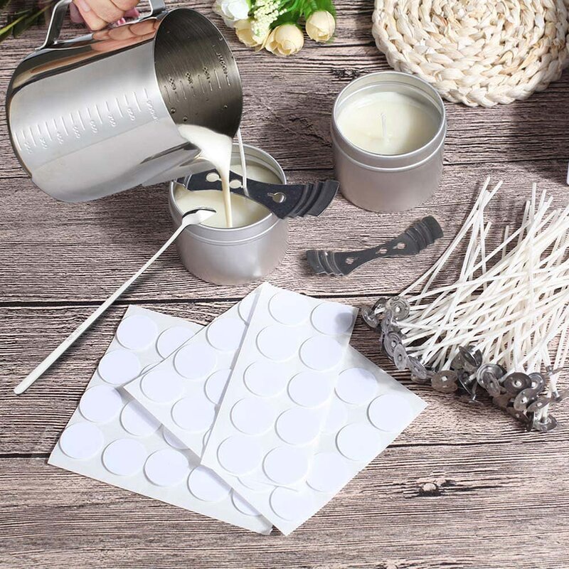 8-20 Cm Smokeless Candle Wick 100 Pre-Waxed Cotton Wick High Quality with Metal Support Piece DIY Handmade Candle Making Tools