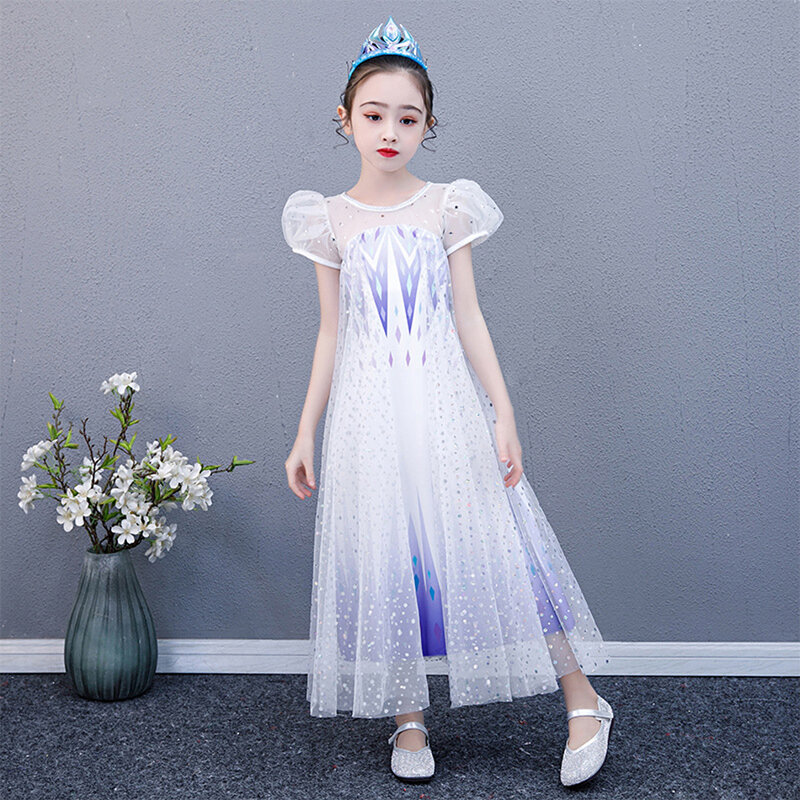 Disfraz de Elsa para niñas pequeñas, Reina de la nieve, vestido de princesa, fiesta de Halloween, 2024
