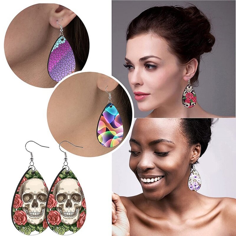 250 Pieces Double-sided Sublimation Blank Teardrop Earrings for Jewelry Making