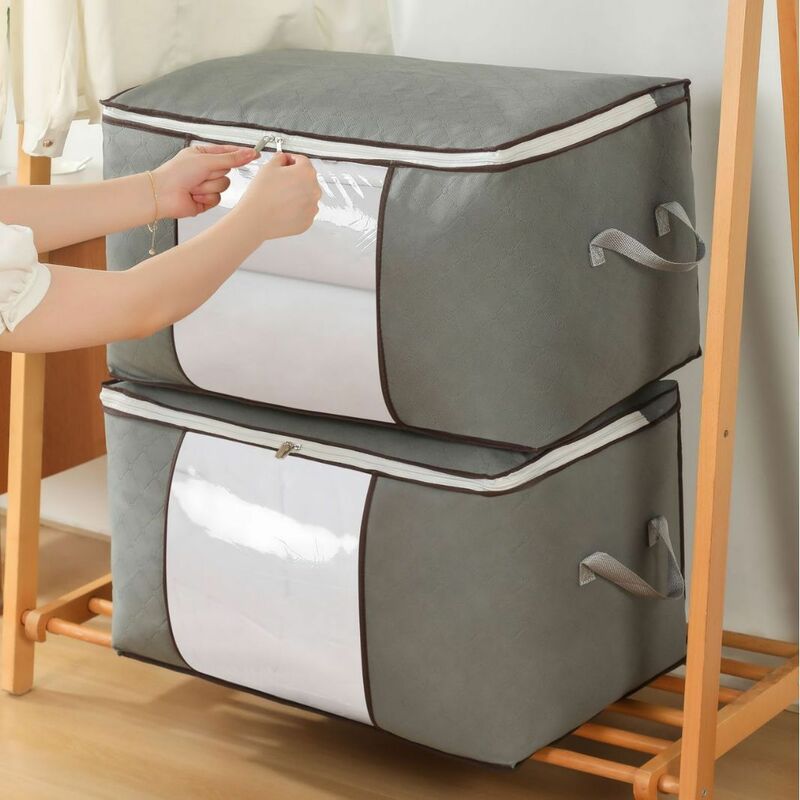 6 cái/bộ quần áo lưu trữ túi nâng cấp có thể gập lại vải lưu trữ túi lưu trữ container cho tổ chức phòng ngủ