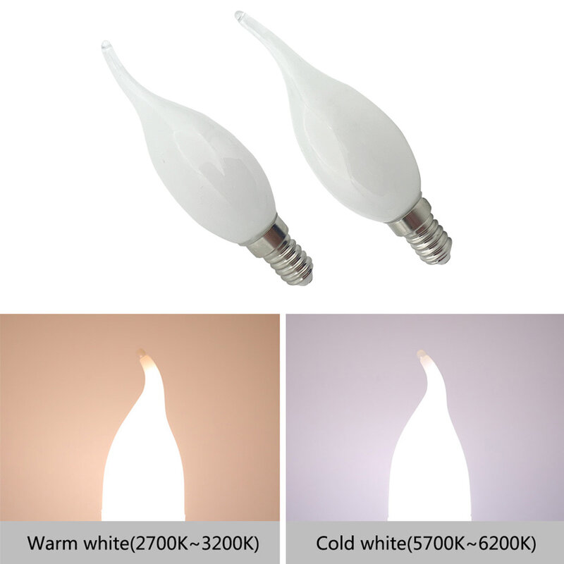 VnZzo-Vintage fosco LED Candle Light, retro escurecimento da lâmpada, lâmpadas de filamento, iluminação do candelabro, C35, E14, E27, 110V, 220V, alta qualidade