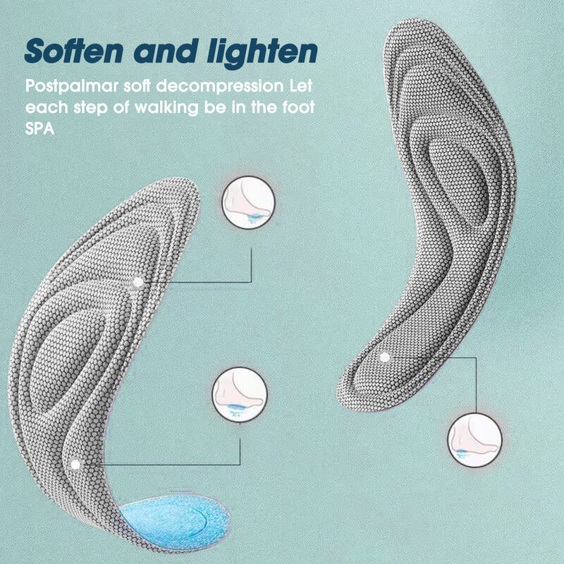 Solette ortopediche in Memory Foam 3D per scarpe uomo donna sottopiede antibatterico Nano deodorizzazione assorbimento del sudore cuscino da corsa