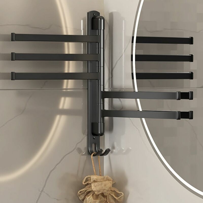 Girevole 1 pz accessori da bagno pieghevoli a parete mensola da cucina appendiabiti portasciugamani portasciugamani