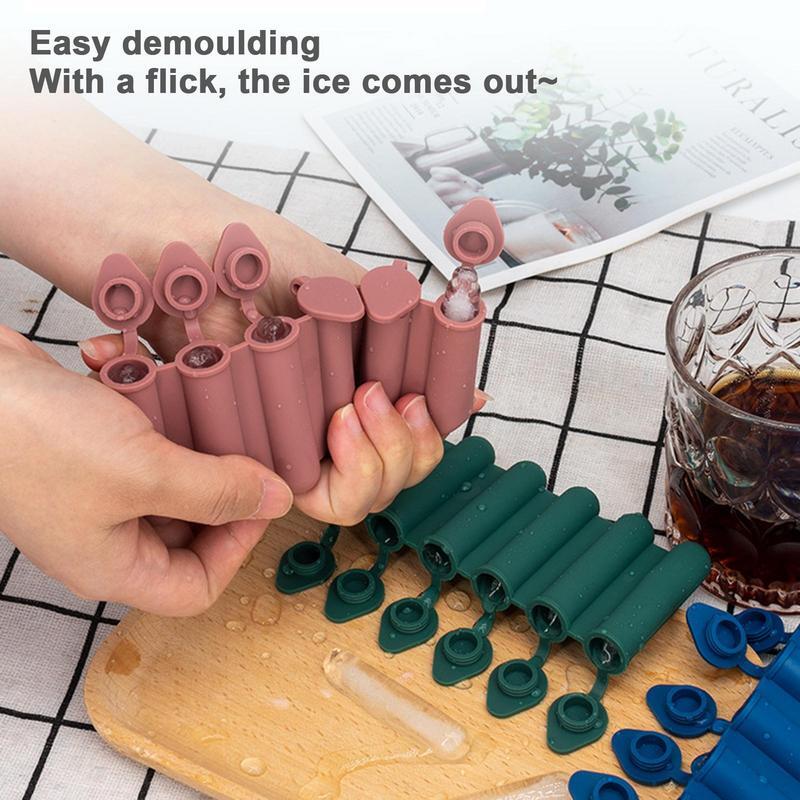 Ice Pop Maker Molds Kid's Silicone Ice Pop Maker With Lid Mini DIY Popsicle Mold For Home Picnic Work Area Party And Travel