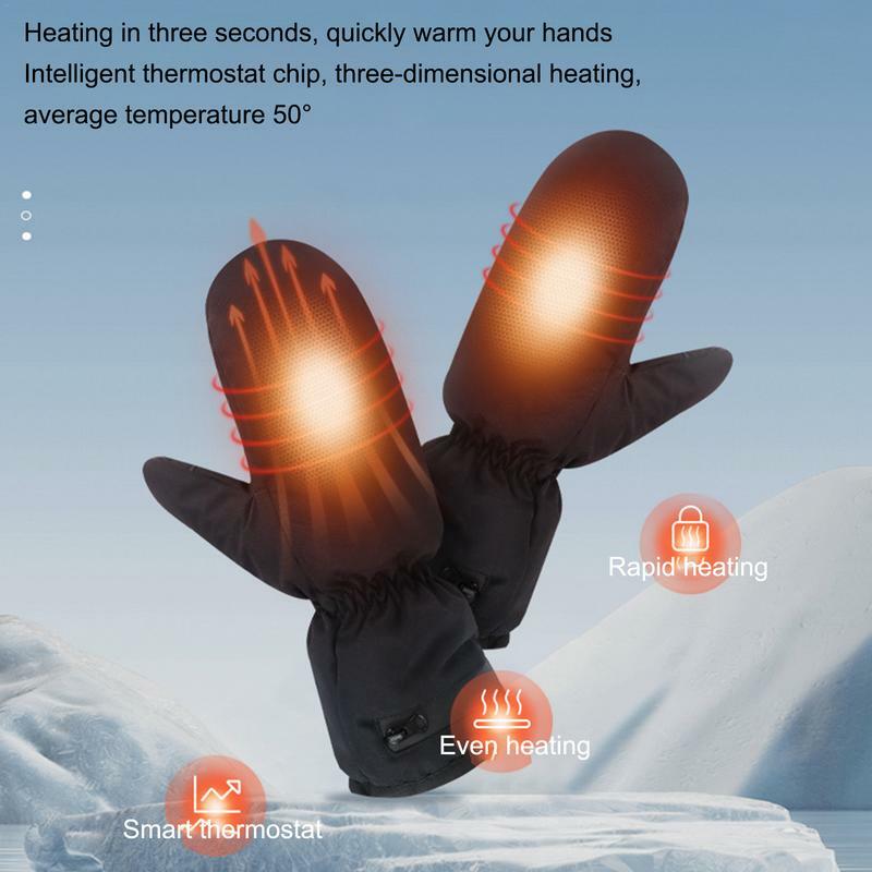 Heated Gloves Waterproof Touchscreen Electric Gloves For Men Women Rechargeable Heating Work Gloves Comfortable Camping Hand