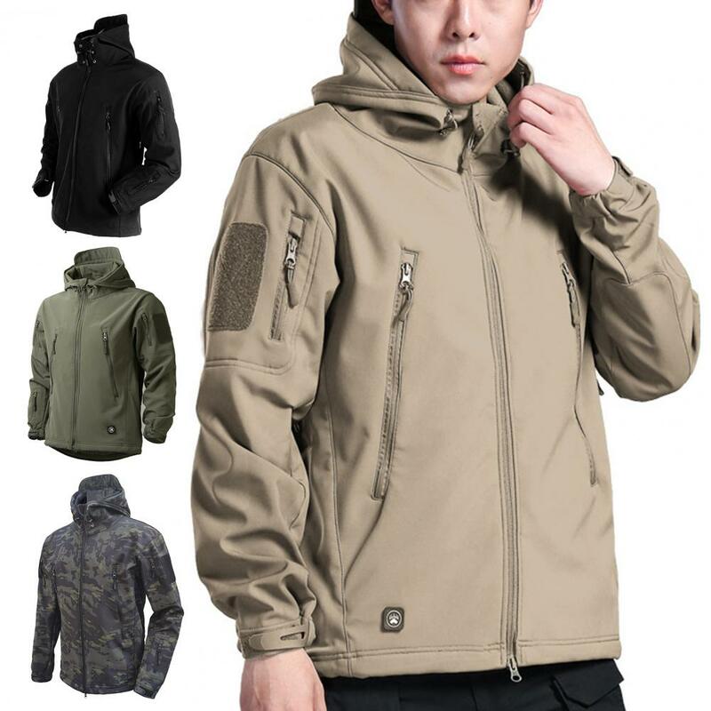 Осенне-зимняя мужская уличная куртка, флисовое спортивное пальто с капюшоном, характерное теплое спортивное пальто для зимы