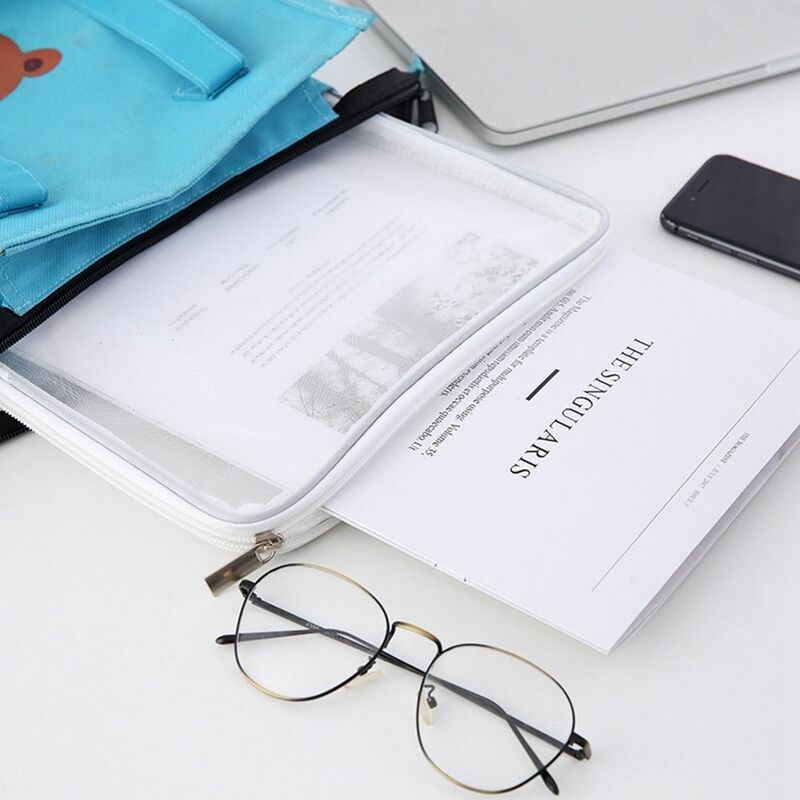 Przezroczysty portfel szkolny do przechowywania teczka papierowa siatka biznesowa torba na dokumenty poszerzający portfel organizer na dokumenty torba na Folder A4