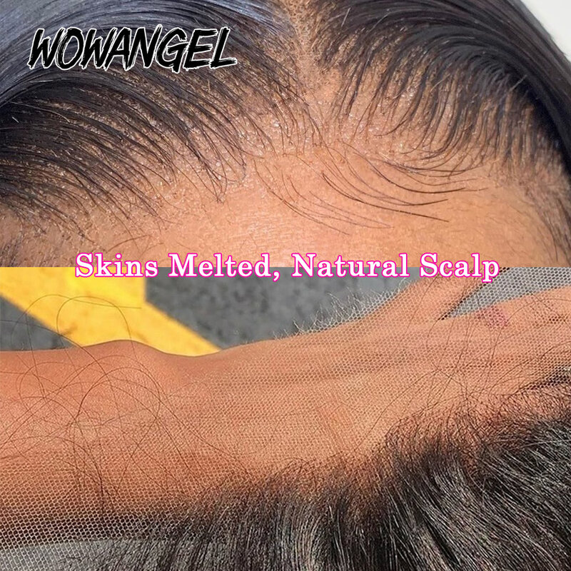 Wow Angel-extensiones de cabello humano brasileño, accesorio capilar liso con cierre de encaje, predesplumado, 13x4, 13x6, HD, 5x5, 6x6