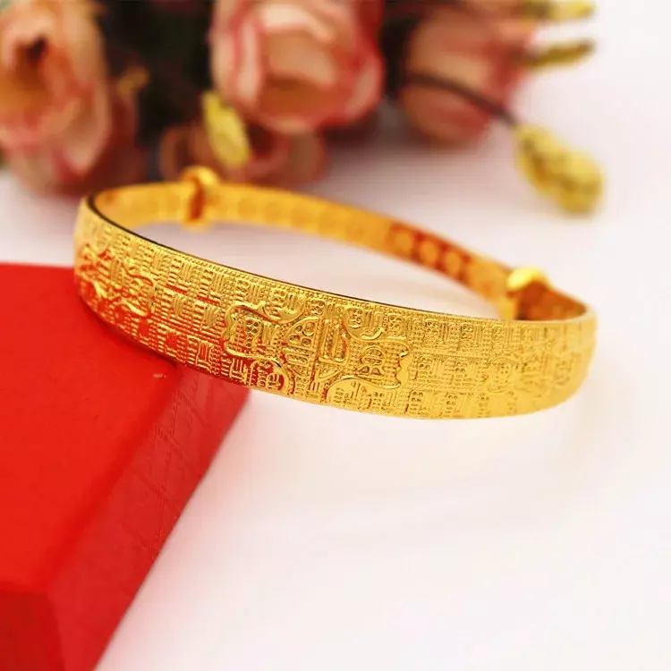 Mencheese mode berdiri Panjang baru kuningan berlapis emas gelang tarik perhiasan bantalan pribadi Vietnam dan emas