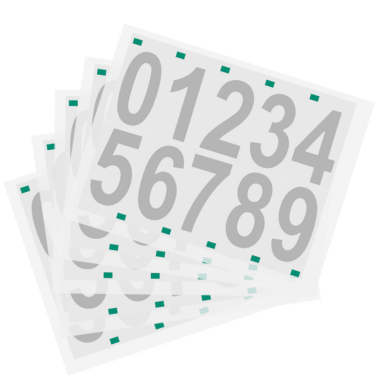 สติกเกอร์จำนวน5แผ่นสติกเกอร์ตัวเลขจำนวนมากสติกเกอร์หมายเลขกาวสำหรับกล่องจดหมายขยะ