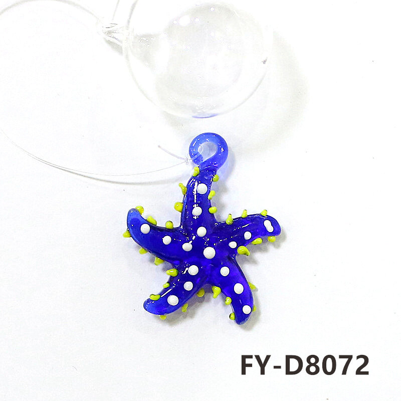 Aquarium Decor Floating Marine Animal Mini Figurine Pendant Cute Glass Ocean Fish Starfish Sea Star Crab Clownfish Ray Ornaments