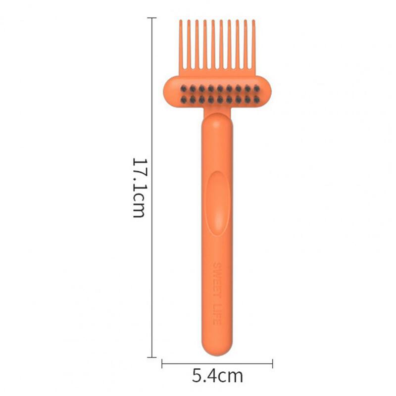 Escova de limpeza pente para salão, escova oca, cerdas densas do cabelo, almofada de ar, limpador embeded, ferramenta para barbeiro, 17cm, 2 em 1