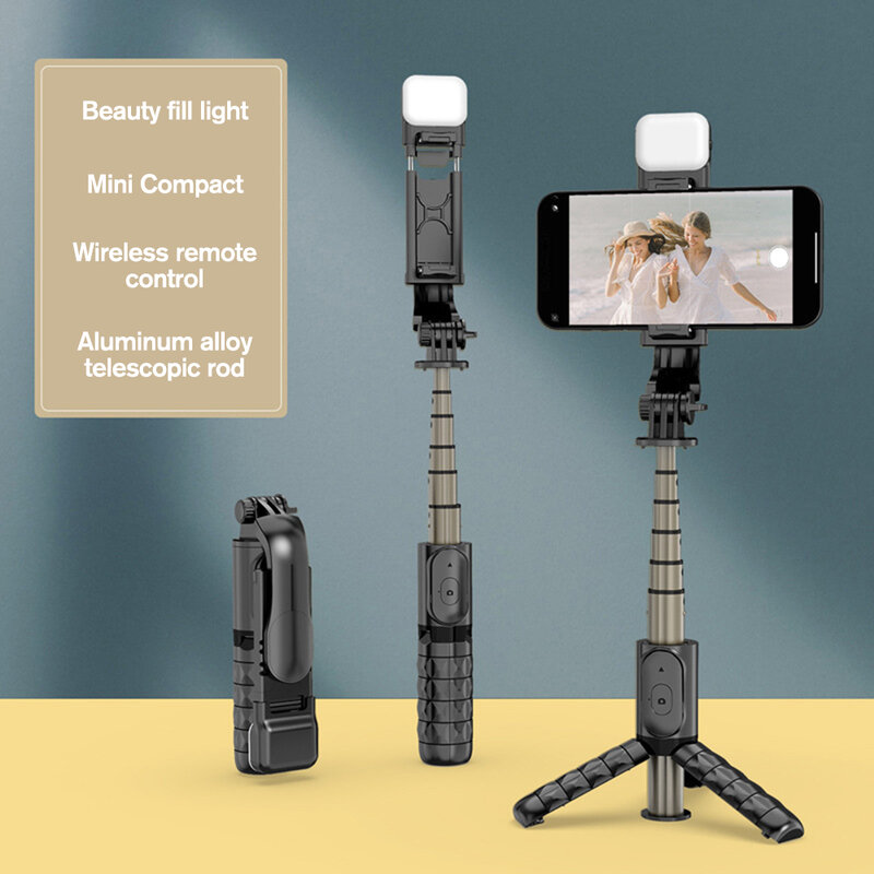 Q10 Tasche Selfie Stick Universal Bluetooth Fernbedienung Tragbare Desktop-Halter