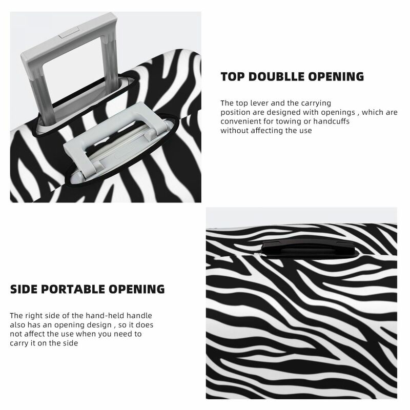 Zebra Pattern Suitcase Cover African Animal Stripes Print Elastic Cruise Trip Protection Luggage Supplies Flight