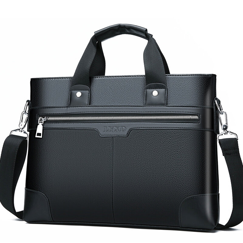2022 Модный деловой мужской портфель из искусственной кожи, однотонная сумка на плечо, Мужские сумки для ноутбука, сумки-мессенджеры, сумки-тоуты, Фели