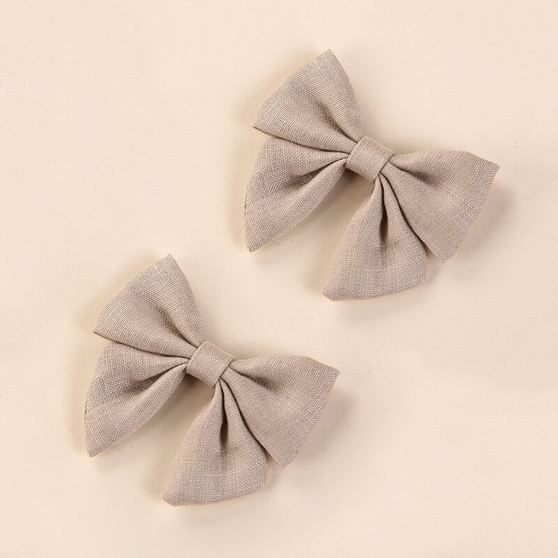 Cotton Linen Hairclip Child Hair Bows Clips Baby Girl Barette Cute Accessories For Infants Hairpin Springs Hooks Pins 2Pcs/Set