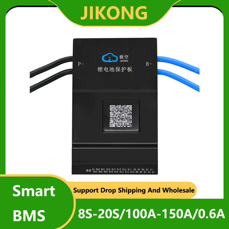 JK BMS-batería Lifepo4 inteligente, equilibrador activo 8S, 24V, 16S, 48V, 20S, 100A, 120A, 150A, 12V, 72V, Li-Ion 18650, Banco de energía para acampar en casa