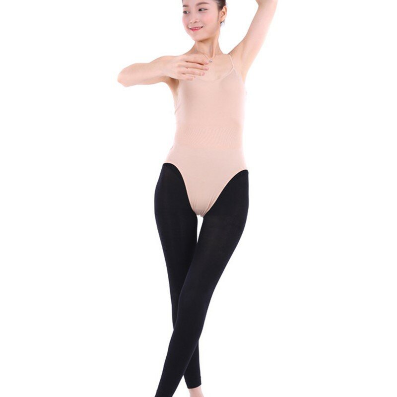 2 แพ็คคุณภาพสูงผู้หญิงผู้ใหญ่สีชมพูสีดำ Dance GYM Tights เท้า